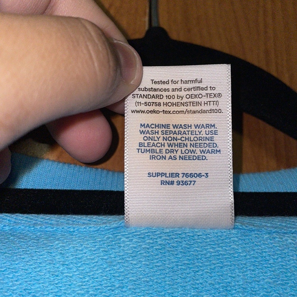 NWT Arizona Fleece Capsule Crew Neck Long Sleeve Sweatshirt - Sky Blue - Size M - Picture 8 of 9